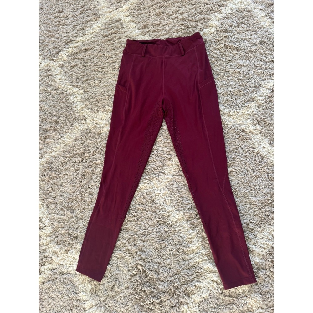 Burgundy Full Seat Equestrian Breeches Riding Tights Women's Size Medium